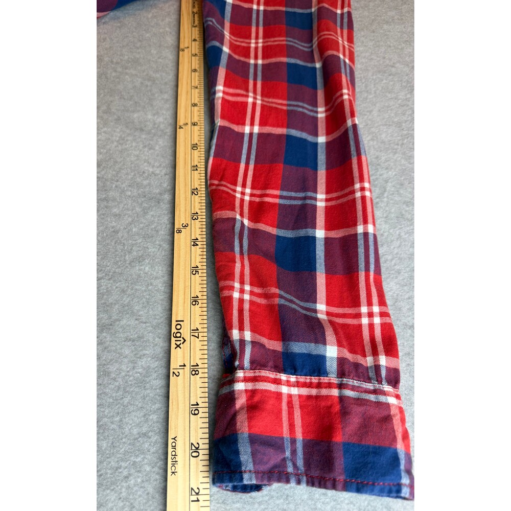 Hollister California Plaid Button Front Shirt Red Blue White Size Medium - Picture 6 of 9